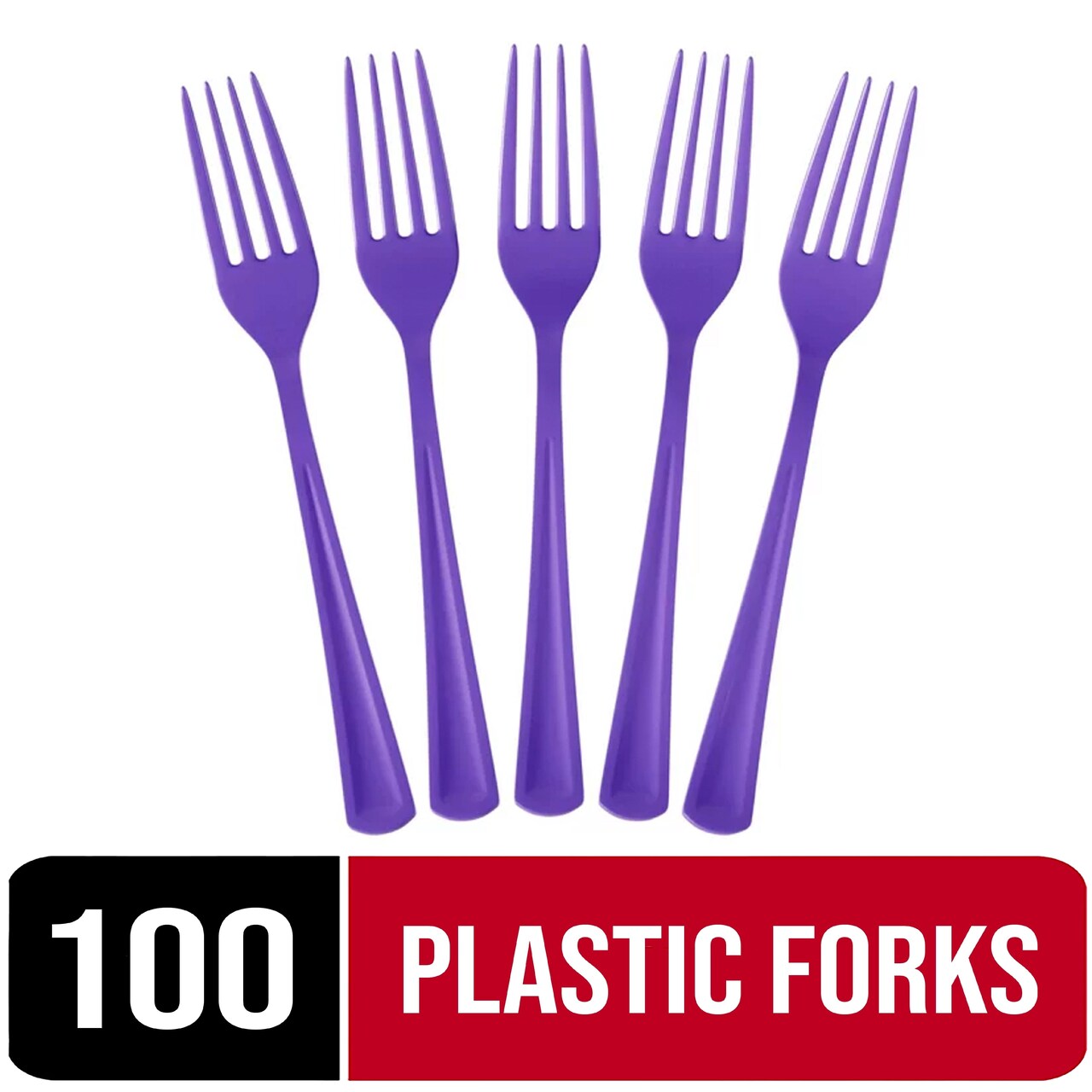 Party Solids 100 Pcs Disposable Utensils – Heavy Duty Plastic Cutlery Set – Premium Plastic Forks, Spoons or Knives for Parties, Events, Catering & Tableware Supplies by Exquisite